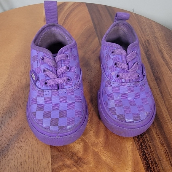 VANS Lo Pro Purple Checkered Canvas Lace Up Low Top Skate Shoes Kids Size 5 - Picture 6 of 15
